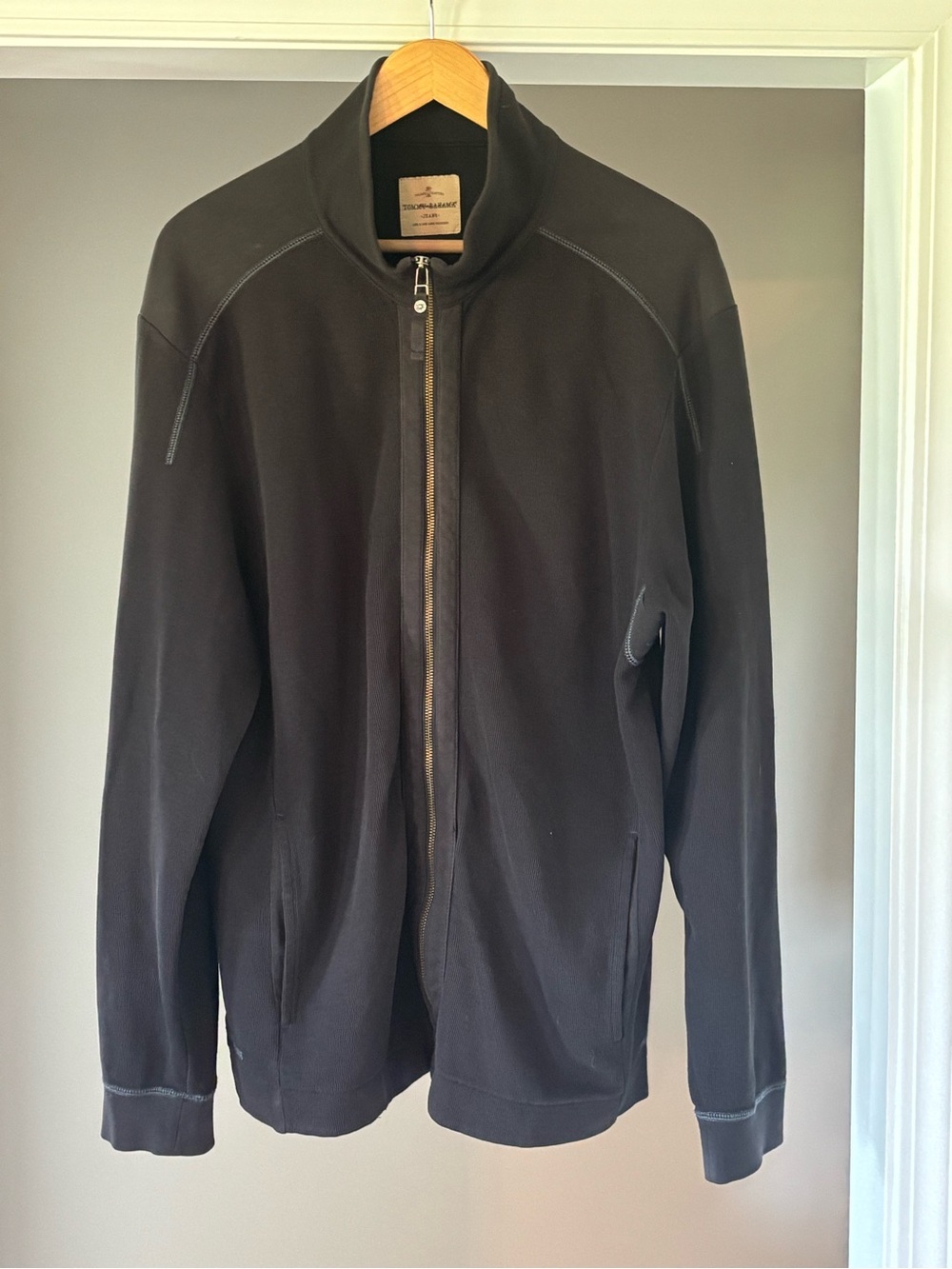 Tommy Bahama Black Full-Zip Sweater Jacket